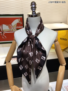 Luxury Womens Scarf Fendi Roma Square Silk Scarf Brown 90x90CM A151PP200 AA151684
