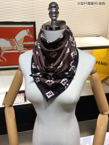 Luxury Womens Scarf Fendi Roma Square Silk Scarf Brown 90x90CM A151PP200 AA151684