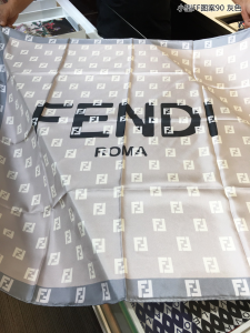 Fendi Roma Square Silk Scarf Grey 