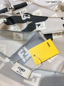 Luxury Womens Scarf Fendi Roma Square Silk Scarf Grey 90x90CM A151PP200 AA151683