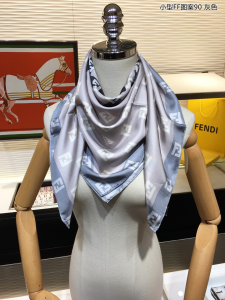 Luxury Womens Scarf Fendi Roma Square Silk Scarf Grey 90x90CM A151PP200 AA151683