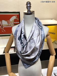 Luxury Womens Scarf Fendi Roma Square Silk Scarf Grey 90x90CM A151PP200 AA151683