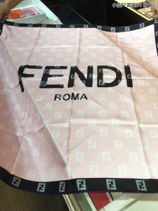 Fendi Roma Square Silk Scarf Pink 