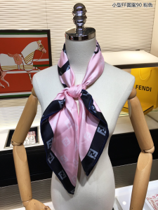 Luxury Womens Scarf Fendi Roma Square Silk Scarf Pink 90x90CM A151PP200 AA151682