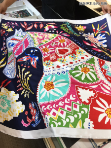 Hermes En Attendant Ulysse Silk Scarf Grey 