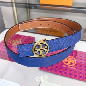Tory Burch 1 Reversible Logo Leather Belt Blue 25MM Tory Burch 1 Reversible Logo Leather Belt Blue 25MM