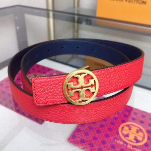 Tory Burch 1 Reversible Logo Leather Belt Red 25MM Tory Burch 1 Reversible Logo Leather Belt Red 25MM
