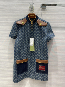 Gucci Eco Washed Organic Denim Blue Dress 