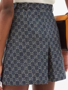 Luxury Womens Clothing Gucci GG Blue Denim Short SML A198PP480 AA151970