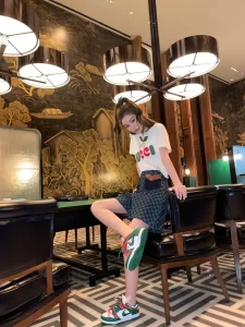 Luxury Womens Clothing Gucci GG Blue Denim Short SML A198PP480 AA151970