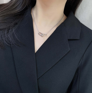 Luxury Womens Jewelry Tiffany HardWear Double Link Pendant Necklace A205PP240 AA151977