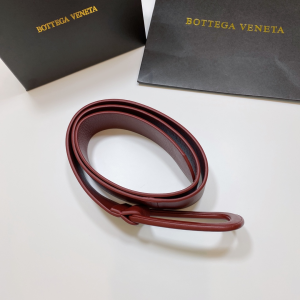 Luxury Womens Belts Bottega Veneta Burgundy Leather Belt 40MM A28PP240 AA152015
