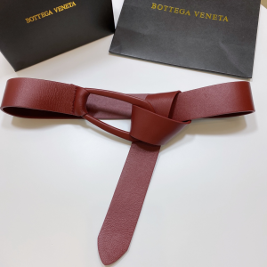 Luxury Womens Belts Bottega Veneta Burgundy Leather Belt 40MM A28PP240 AA152015