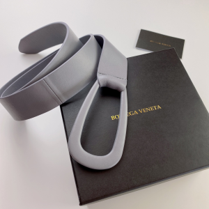 Luxury Womens Belts Bottega Veneta Grey Leather Belt 40MM A28PP240 AA152017