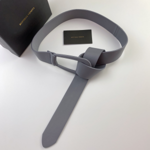Luxury Womens Belts Bottega Veneta Grey Leather Belt 40MM A28PP240 AA152017