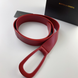 Luxury Womens Belts Bottega Veneta Red Leather Belt 40MM A28PP240 AA152019