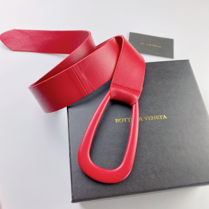 Luxury Womens Belts Bottega Veneta Red Leather Belt 40MM A28PP240 AA152019