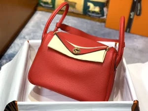 Hermes Lindy Crossbody Bag Red Leather