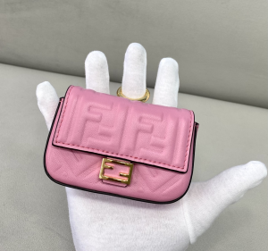 Fendi Nano Baguette Charm Pink Nappa Leather 0136F Fendi Nano Baguette Charm Pink Nappa Leather 0136F
