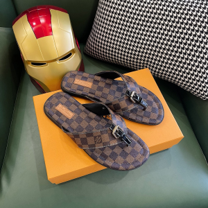 Louis Vuitton Damier Thong Sandal Brown 