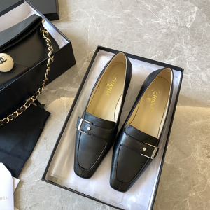 Chanel Vintage Leather Loafer Black 