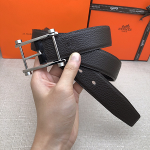 Hermes 2021 New Leather Belt Black Calfskin 32MM 