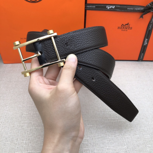 Hermes 2021 New Leather Belt Black Calfskin 32MM 