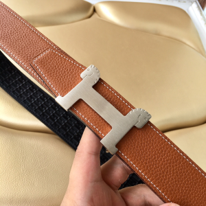 Luxury Womens Belts Hermes Horses Buckle Leather Belt in Tan 40MM A175PP240 AA153452