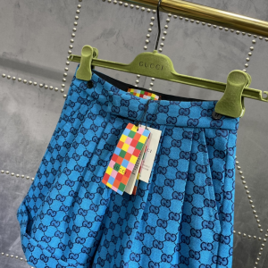 Luxury Womens Clothing Gucci GG Multicolor Canvas Short in Blue SML A154PP480 AA153380