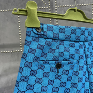Luxury Womens Clothing Gucci GG Multicolor Canvas Short in Blue SML A154PP480 AA153380