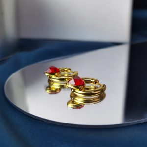 Luxury Womens Jewelry Balenciaga Force Heart Hoop Earrings A152PP120 AA153361