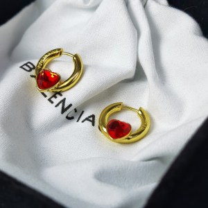 Luxury Womens Jewelry Balenciaga Force Heart Hoop Earrings A152PP120 AA153361