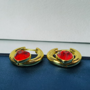 Luxury Womens Jewelry Balenciaga Force Heart Hoop Earrings A152PP120 AA153361