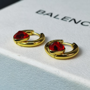 Luxury Womens Jewelry Balenciaga Force Heart Hoop Earrings A152PP120 AA153361