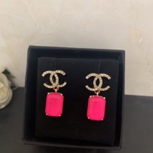 Chanel Crystals CC Logo Earrings 