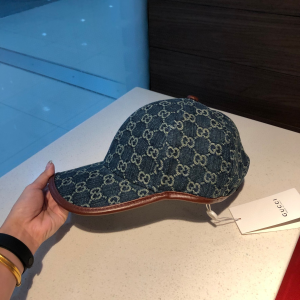 Gucci GG Denim Blue Baseball Cap Hat 