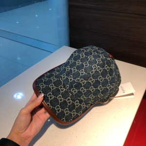 Luxury Womens Hats Gucci GG Denim Blue Baseball Cap Hat A190PP100 AA153556