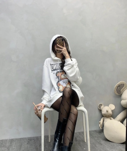 Luxury Womens Clothing Balenciaga Vintage Logo Tights in Black A144PP75 AA154065