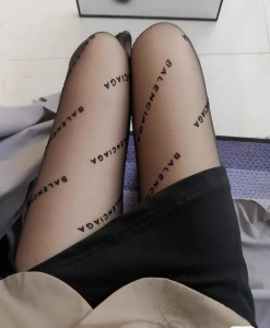 Luxury Womens Clothing Balenciaga Vintage Logo Tights in Black A144PP75 AA154065