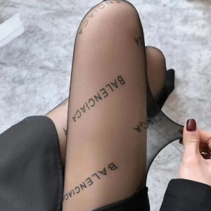 Luxury Womens Clothing Balenciaga Vintage Logo Tights in Black A144PP75 AA154065