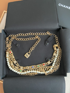 Chanel Chain and Pearls Belt Gold 