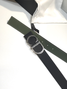 Luxury Womens Belts Dior CD Buckle Black Grained Leather Belt 35MM A175PP240 AA154370