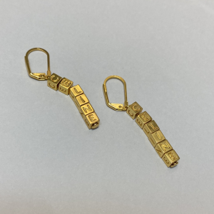 Luxury Womens Jewelry Celine Paris Signature Engraved Gold Earrings A152PP120 AA154295