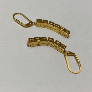 Luxury Womens Jewelry Celine Paris Signature Engraved Gold Earrings A152PP120 AA154295