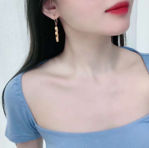 Luxury Womens Jewelry Celine Paris Signature Engraved Gold Earrings A152PP120 AA154295