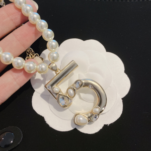 Luxury Womens Jewelry Chanel NO5 Pearls Chain Necklaces A152PP180 AA154289