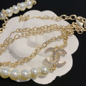 Luxury Womens Jewelry Chanel NO5 Pearls Chain Necklaces A152PP180 AA154289