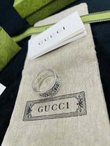 Luxury Womens Jewelry Gucci Interlocking G 925 Sterling Silver Ring A152PP220 AA154297