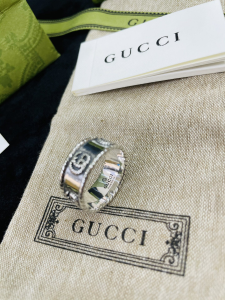 Luxury Womens Jewelry Gucci Interlocking G 925 Sterling Silver Ring A152PP220 AA154297