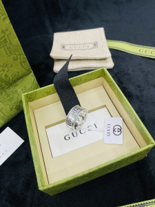 Luxury Womens Jewelry Gucci Interlocking G 925 Sterling Silver Ring A152PP220 AA154297